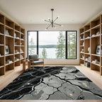 Monochromatic Cracked Geo Fragmentation Rug