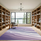 Abstract Lavender Ocean Wave Rug