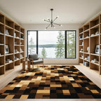 Earth Tones Pixelated Squares Rug