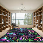 Neon Spider Enchanted Garden Forest Rug