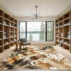 Earthy Brown Splatter Bursting Watercolor Rug