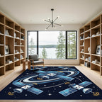 Whimsical Cosmic Satellite Planet Space Rug