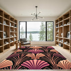 Art Deco Peach and Plum Shells Rug