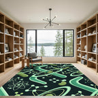 Green Science Abstract Molecular Orbit Rug