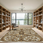 Ornate Gold Accanthus Scroll Rug