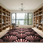 Art Deco Rose Gold Scallop Shell Rug