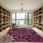 Vibrant Magenta Mandala Flourish Rug
