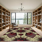 Crimson Heart Bandanas Bursting Graphic Rug