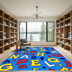 Alphabet Stars Colorful Bold Background Rug