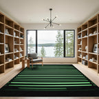 Minimalist Neon Green Linear Scan Rug