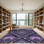 Purple Orchid Geometric Diamond Rug