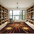 Radiant Sunburst Orange Yellow Explosion Rug