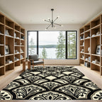 Black and Cream Art Deco Fan Rug