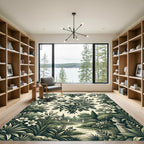 Vintage Botanical Rose and Lily Garden Rug
