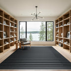 Minimalist Charcoal Linear Abstract Gradient Rug
