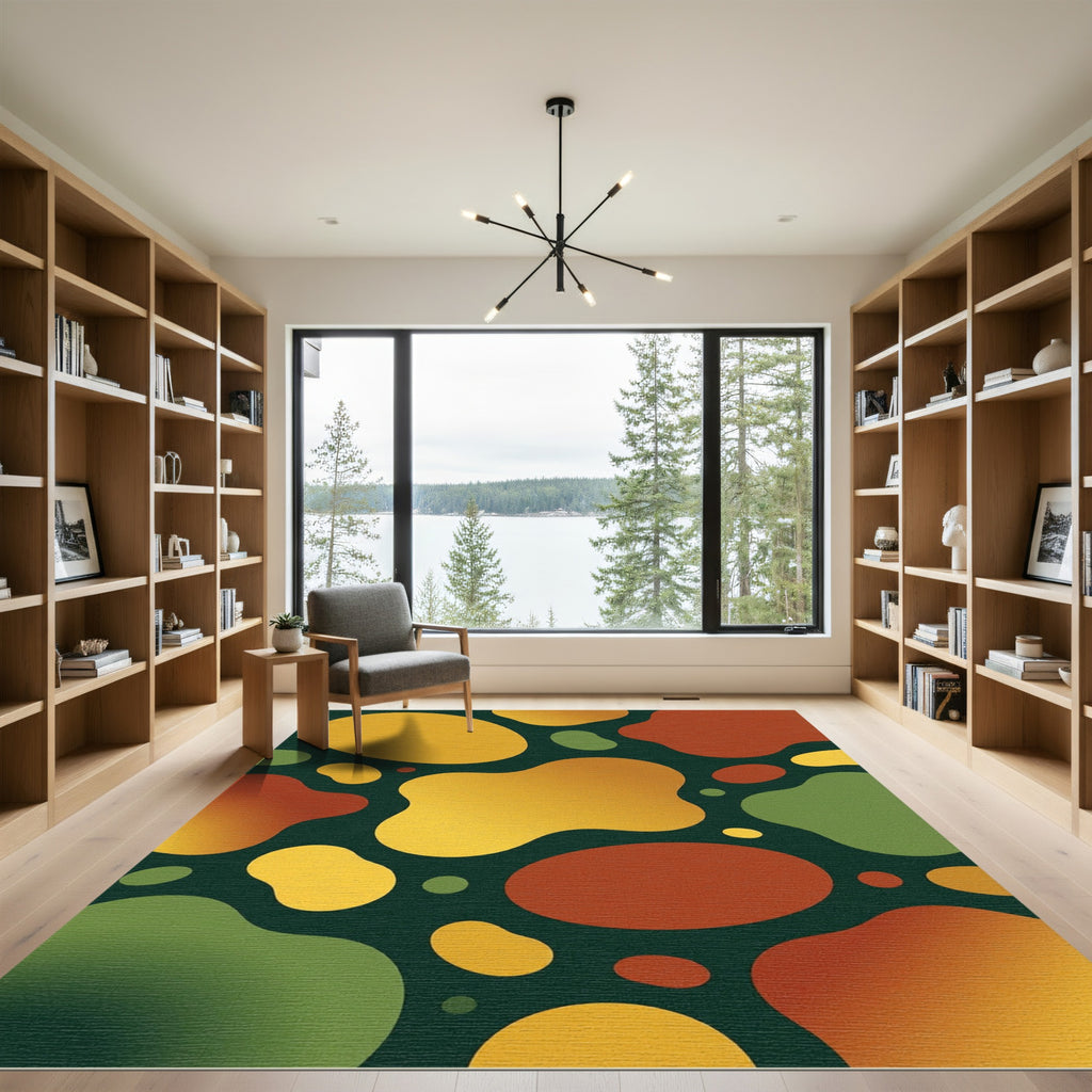 Earthy Organic Blob Arrangement Rug