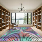 Pastel Pixelated Square Mosaic Gradient Rug
