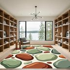 Organic Earth Tone Pebble Stone Rug