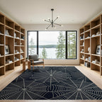 Silver Spiderweb Radial Net Rug