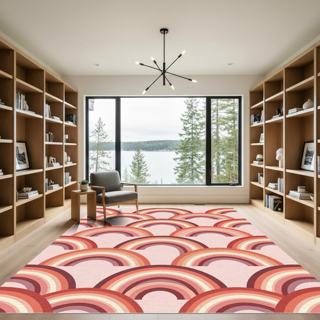 Retro Terra Cotta Rainbow Arch Repeating Rug