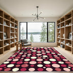 Retro Cherry Red Bubble Scatter Rug