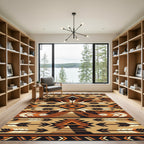 Tribal Southwestern Feather and Arrow Earthy Area Rug