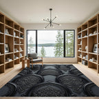 Monolithic Gray Ornate Archway Rug
