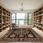 Tribal Sun Pot Geometric Orange Rug