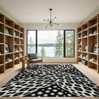 Modern Gray Animal Leopard Polka Dot Rug