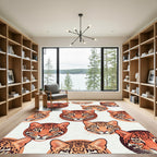 Bold Golden Leopard Face Repeat Rug