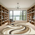 Rich Umber Flowing Strokes Rug
