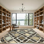 Earthy Diamond Arabesque Inlay Rug