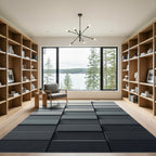 Modern Gray Stacked Brick Rectangle Rug