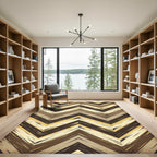 Rustic Earthy Tone Chevron Rug