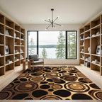 Abstract Bronze Cellular Spheres Rug