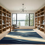 Serene Blue Ocean Waves Landscape Rug