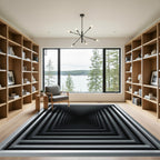 Monochrome Geometric Gradient Tunnel Rug