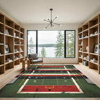 Distressed Football Field Gridiron Art Rug