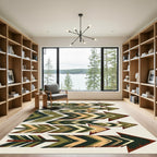 Rustic Geometric Arrow Composition Rug
