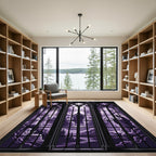 Gothic Violet Stained Glass Cathedral Arch Rug