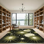 Midcentury Olive Starburst Celestial Rug