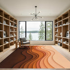 Abstract Earth Tone Wavy Gradient Rug