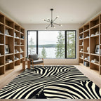 Modern Black White Zebra Stripes Rug