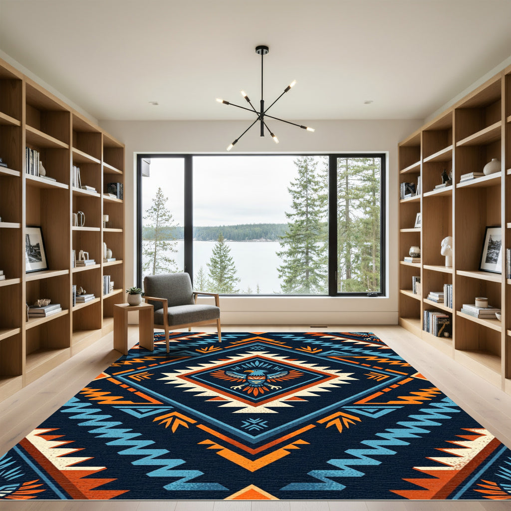 Navajo Inspired Eagle Diamond Pattern Rug