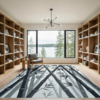 Monochrome Bamboo Forest Grove Rug