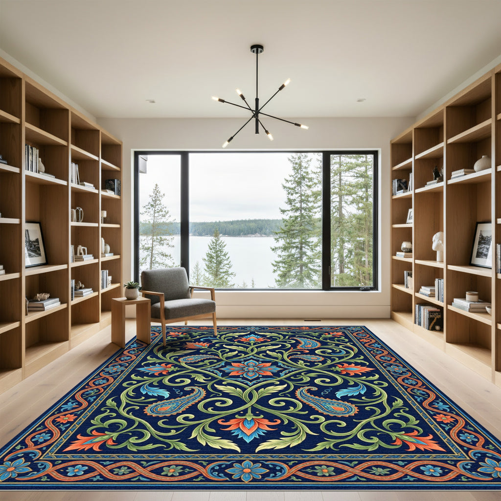 Ornate Paisley Floral Lattice Rug