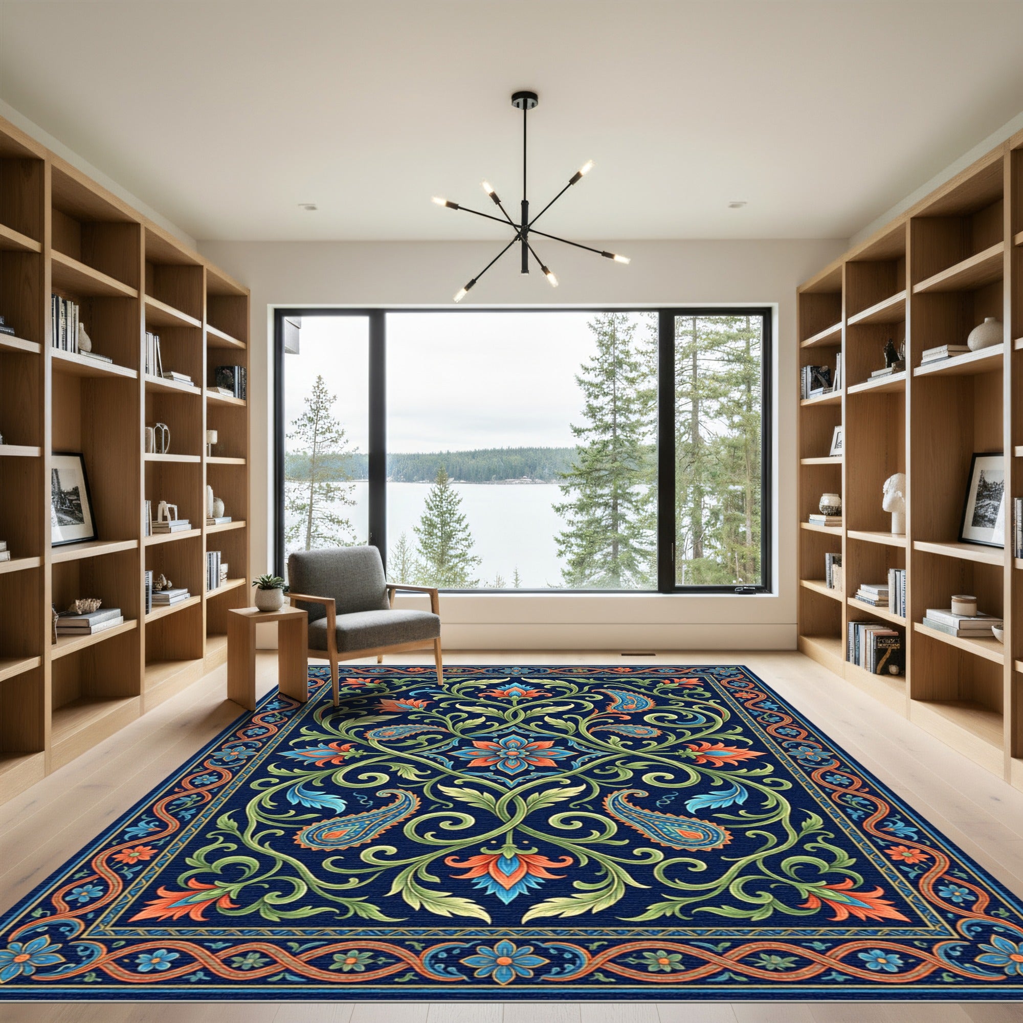 Ornate Paisley Floral Lattice Rug