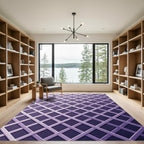 Lavender Geometric Diamond Lattice Rug