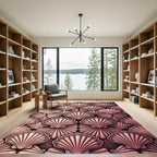 Rose Gold Scallop Fan Pattern Rug