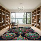 Luxurious Floral Medallion Jewel Art Rug